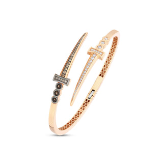 SWORD GOLD BLACK DIAMOND SMOKY TOPAZ BRACELET