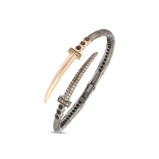 SWORD GOLD BLACK DIAMOND SMOKY TOPAZ BRACELET