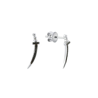 SWORD GOLD BLACK DIAMOND SINGLE EARRING
