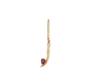 DAGGER GOLD DIAMOND RUBY SINGLE EARRING