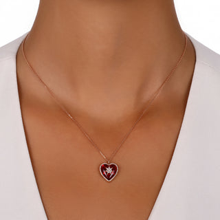 VENUS STAR HEART GOLD DIAMOND NECKLACE