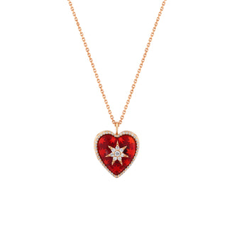 VENUS STAR HEART GOLD DIAMOND NECKLACE