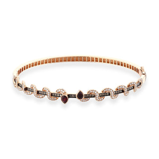 KUNDALINI GODDESS GOLD COGNAC DIAMOND RUBY BRACELET