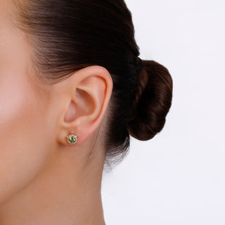 TURTLE GOLD DIAMOND PERIDOT EARRINGS