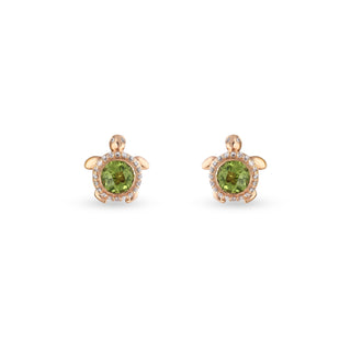 TURTLE GOLD DIAMOND PERIDOT EARRINGS