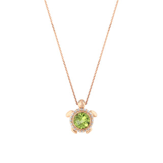 TURTLE GOLD DIAMOND PERIDOT NECKLACE