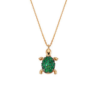 TURTLE GOLD EMERALD NECKLACE
