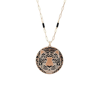 TIGER 18K GOLD DIAMOND RUBY NECKLACE