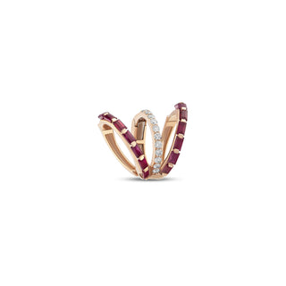 MONDRIAN GOLD DIAMOND RUBY EAR CUFF
