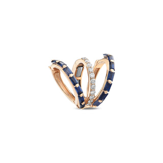 MONDRIAN GOLD DIAMOND SAPPHIRE EAR CUFF