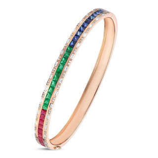 MONDRIAN GOLD DIAMOND EMERALD SAPPHIRE BRACELET