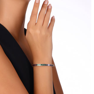 MONDRIAN GOLD DIAMOND EMERALD SAPPHIRE BRACELET