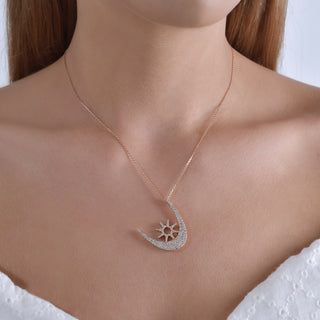 THE MOON AND THE NORTH STAR DIAMOND NECKLACE