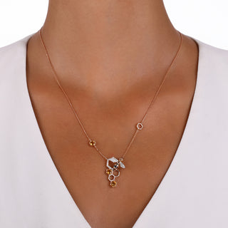 HONEYCOMB GOLD DIAMOND CITRINE NECKLACE