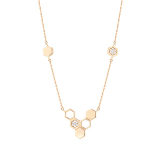 HONEYCOMB 5 SEED GOLD DIAMOND NECKLACE