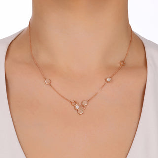 HONEYCOMB 5 SEED GOLD DIAMOND NECKLACE