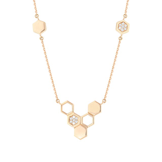 HONEYCOMB 5 SEED GOLD DIAMOND NECKLACE