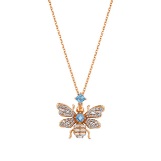 QUEEN BEE RAINBOW CHAKRA GOLD DIAMOND NECKLACE