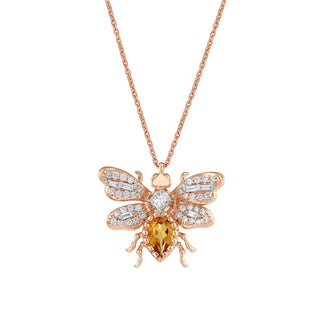 QUEEN BEE BON BON CITRINE GOLD DIAMOND NECKLACE