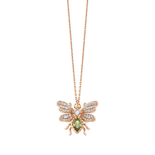 QUEEN BEE BON BON GOLD DIAMOND PERIDOT NECKLACE