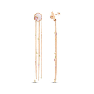 HONEYCOMB GOLD DIAMOND PINK SAPPHIRE EARRINGS