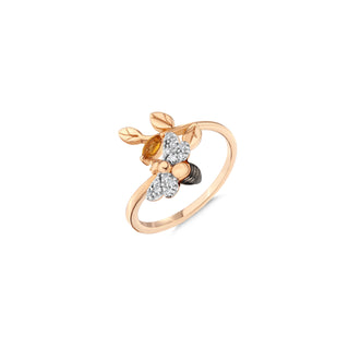 QUEEN BEE MELISSA GOLD DIAMOND CITRINE RING