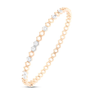 HONEYCOMB GOLD DIAMOND BANGLE BRACELET