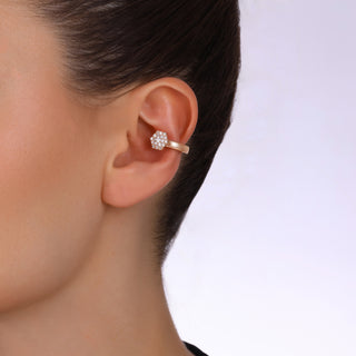 HONEYCOMB PAVÊ GOLD DIAMOND EAR CUFF