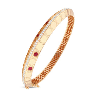 HONEYCOMB GOLD DIAMOND RUBY BRACELET