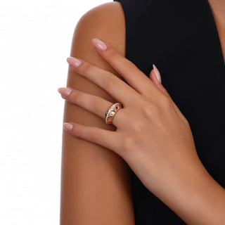 HONEYCOMB GOLD DIAMOND RUBY RING