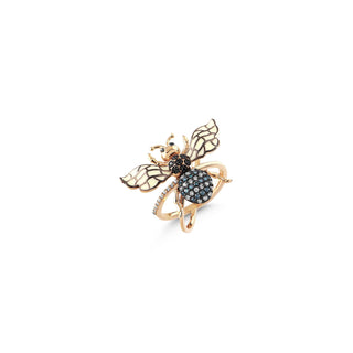 QUEEN BEE MINDY GOLD BLUE DIAMOND RING