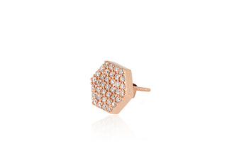 HONEYCOMB GOLD DIAMOND SINGLE EARRING