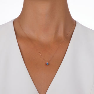 QUEEN BEE MAYA GOLD DIAMOND BLUE TOPAZ NECKLACE