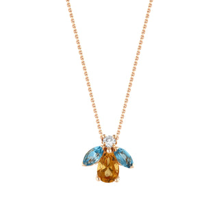 QUEEN BEE MAYA GOLD DIAMOND CITRINE NECKLACE