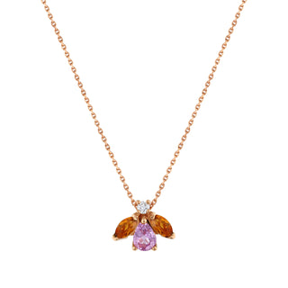 QUEEN BEE MAYA GOLD DIAMOND PINK SAPPHIRE NECKLACE
