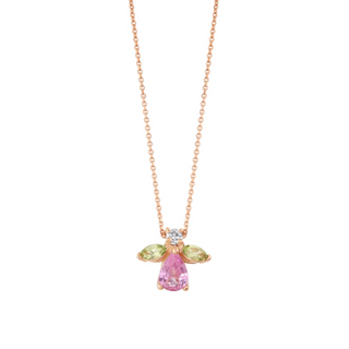 QUEEN BEE MAYA GOLD DIAMOND PINK SAPPHIRE NECKLACE
