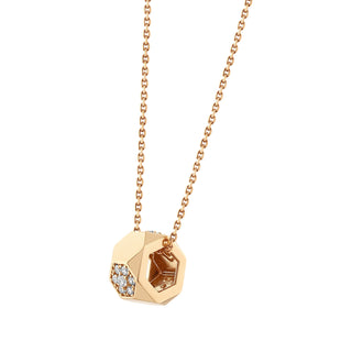 HONEYCOMB HALO GOLD DIAMOND NECKLACE