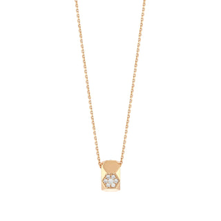 HONEYCOMB HALO GOLD DIAMOND NECKLACE