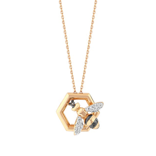 HONEYCOMB GOLD DIAMOND SMALL NECKLACE