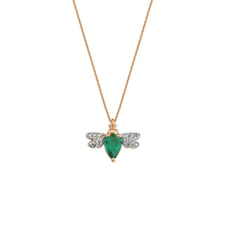 QUEEN BEE BELLA GOLD EMERALD NECKLACE