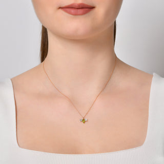 QUEEN BEE BELLA GOLD DIAMOND PERIDOT NECKLACE