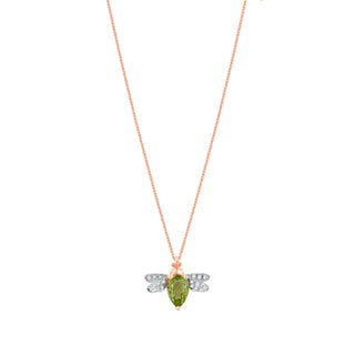 QUEEN BEE BELLA GOLD DIAMOND PERIDOT NECKLACE