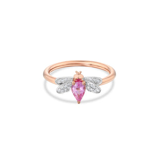 QUEEN BEE BELLA GOLD DIAMOND PINK SAPPHIRE RING