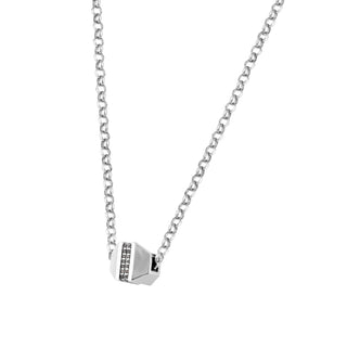 HONEYCOMB SILVER BLACK DIAMOND NECKLACE