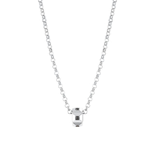 HONEYCOMB HALO SILVER BLACK DIAMOND NECKLACE