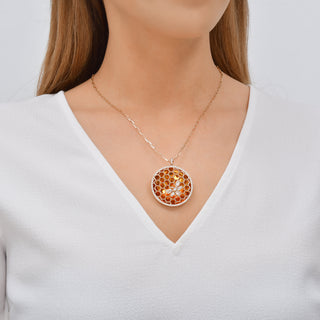 QUEEN BEE HANIA 18K GOLD BAGUETTE DIAMOND CHAIN NECKLACE