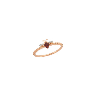 QUEEN BEE LILY GOLD DIAMOND GARNET RING