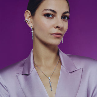 MONDRIAN GOLD WHITE DIAMOND EAR CUFF