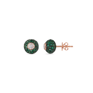 AIR GOLD DIAMOND EMERALD EARRINGS