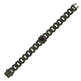 TATTWA FIRE SILVER BLACK DIAMOND CHAIN BRACELET